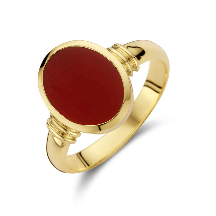 signet ring solid carnelian 11 x 8.5mm 14K yellow gold