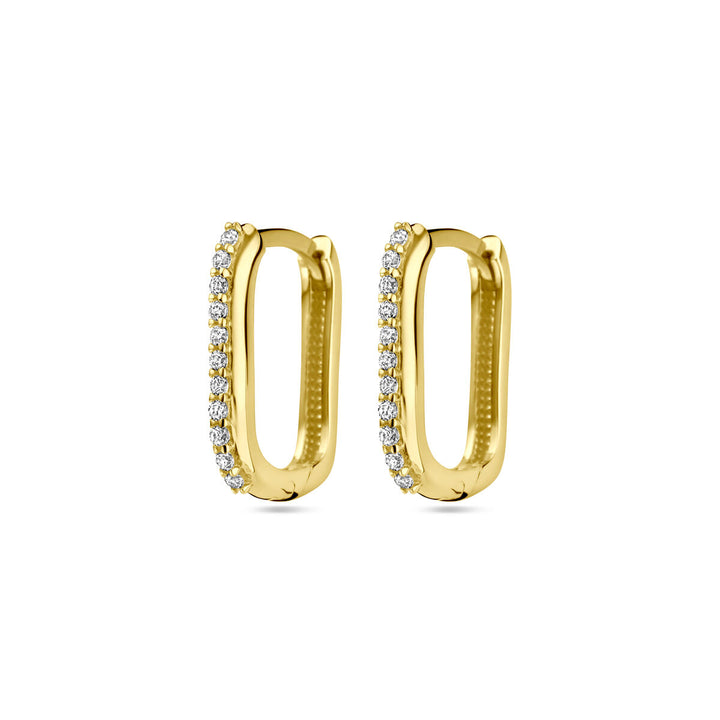 drop earrings zirconia 14K yellow gold