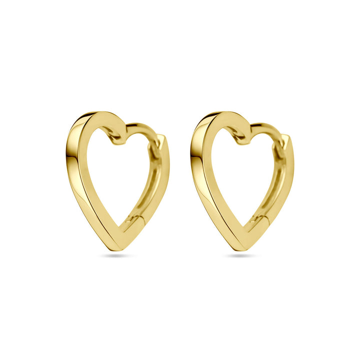 drop earrings hearts 14K yellow gold