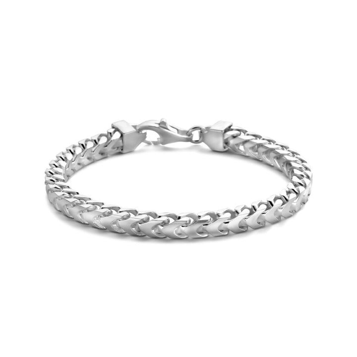 Silver bracelet men's cut gourmette 5.6 mm