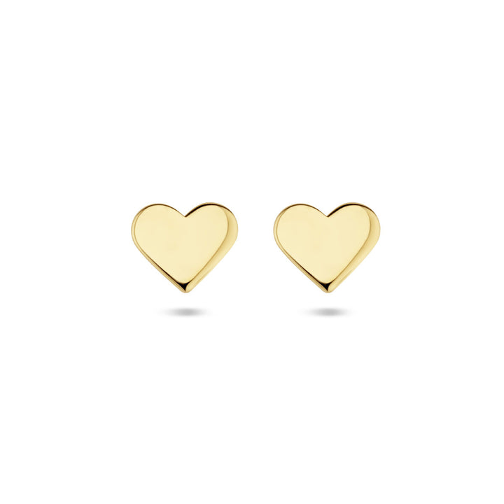 ear studs heart 14K yellow gold