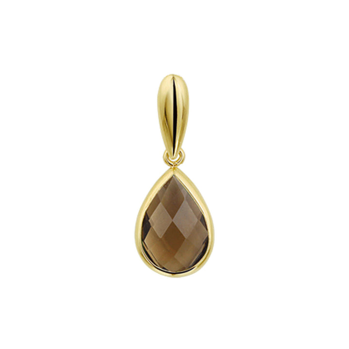 pendant smokey quartz 14K yellow gold