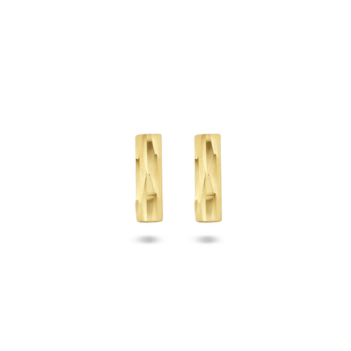 stud earrings, diamond-coated 14K yellow gold
