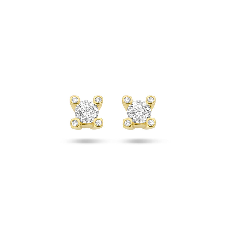 ear studs diamond 0.22ct (2x 0.11ct) h si 14K yellow gold