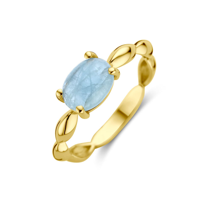 ring aquamarine 14K yellow gold