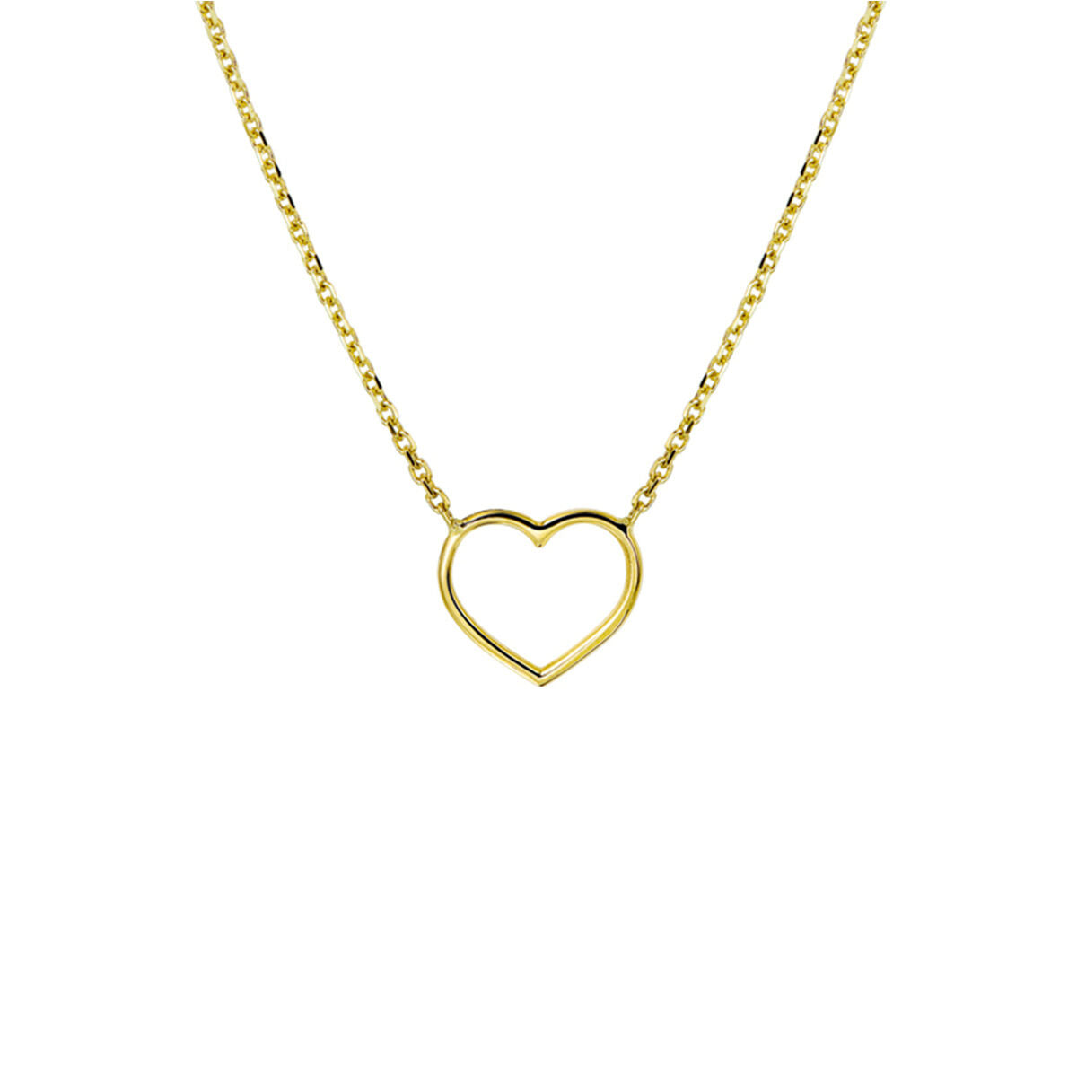 necklace heart 42 + 2 cm 14K yellow gold