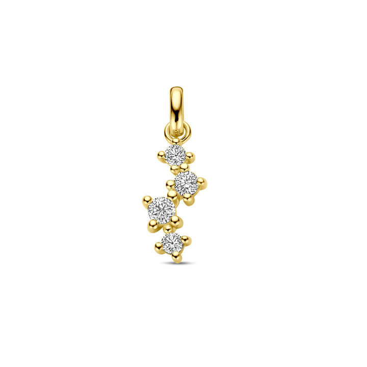 pendant zirconia 14K yellow gold