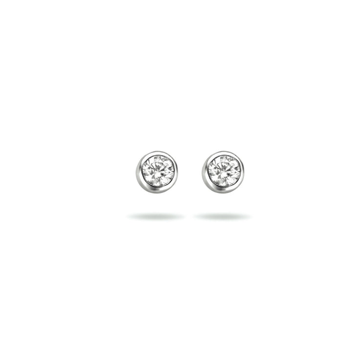 ear studs zirconia silver rhodium plated