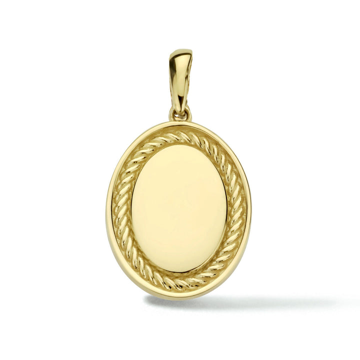 engraving pendant oval 14K yellow gold