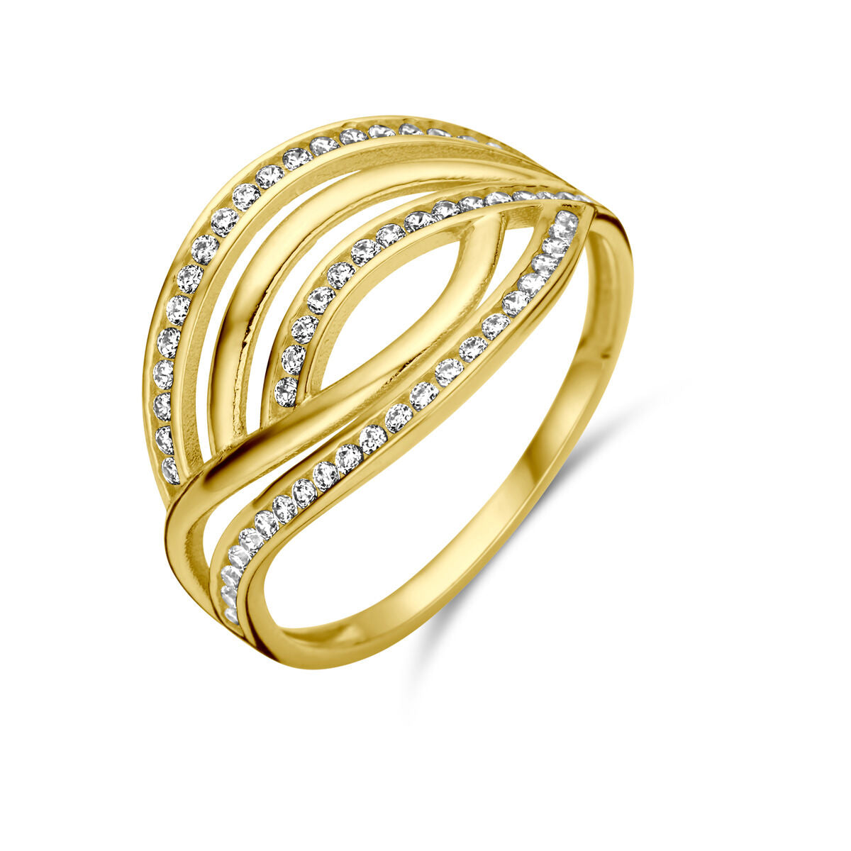 ring zirconia 14K yellow gold