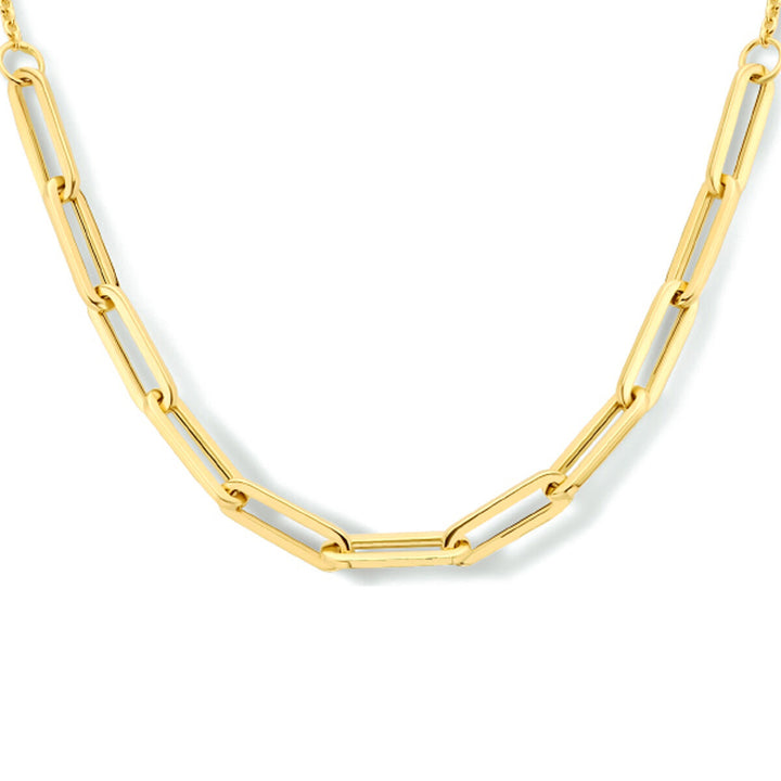 necklace anchor and paper clip 3.5 mm 40 - 42 - 44 cm 14K yellow gold