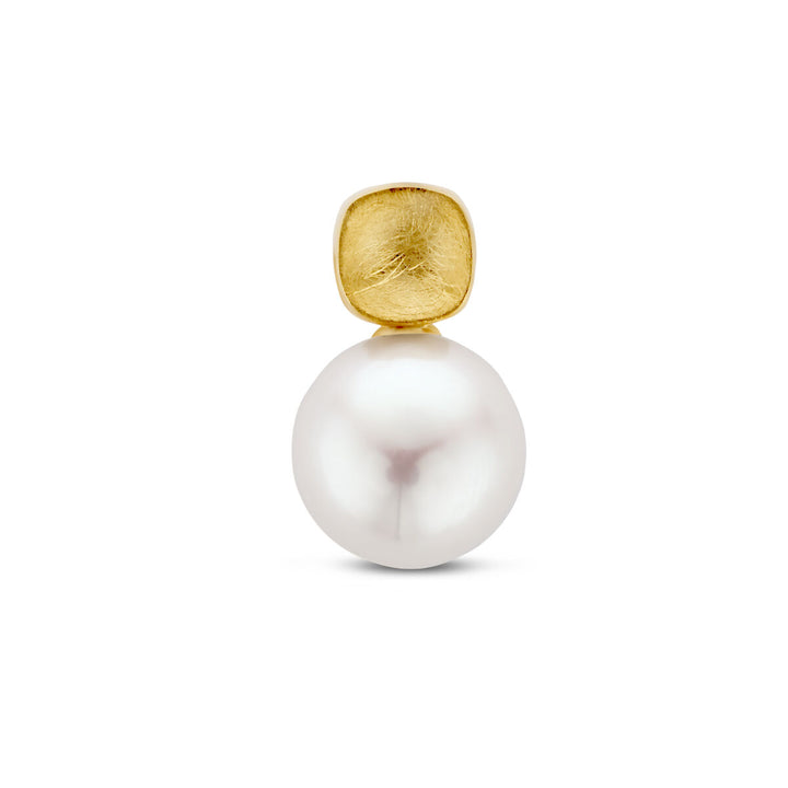 pendant pearl scratched 14K yellow gold