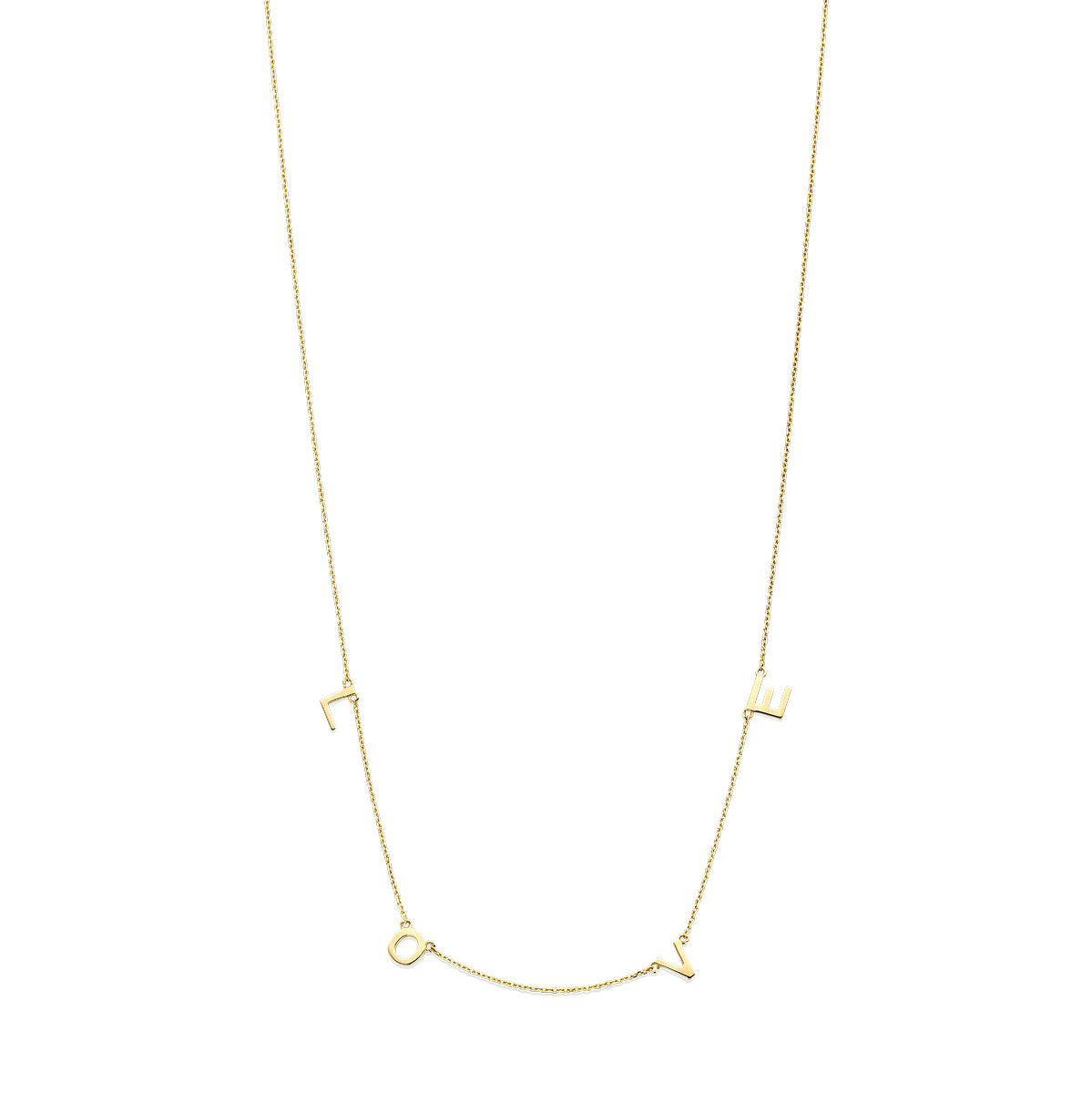 Collier van 14K geelgoud met een minimalistisch ontwerp en variabele lengtes van 38, 40 en 42 cm.