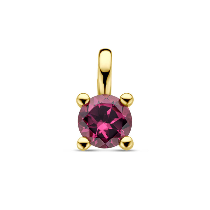 pendant pink rhodolite 14K yellow gold