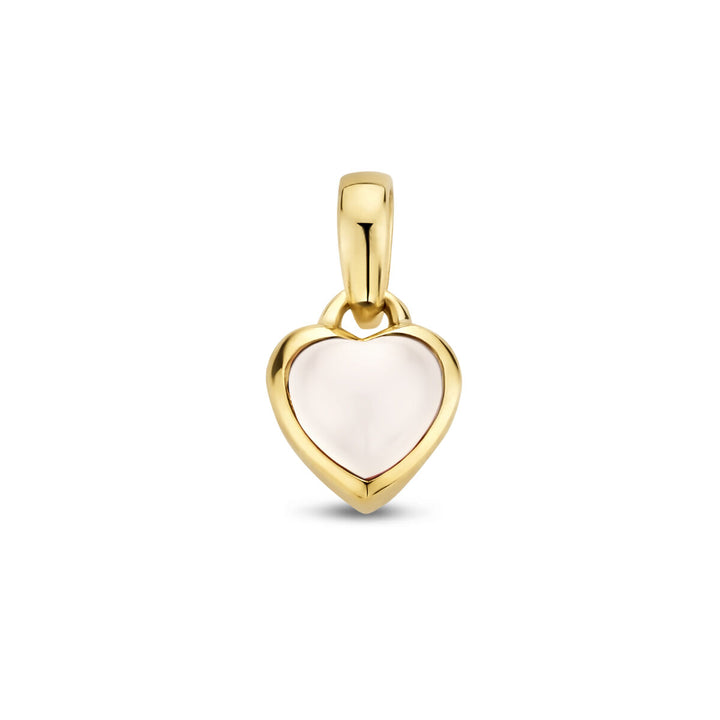 pendant heart moonstone 14K yellow gold