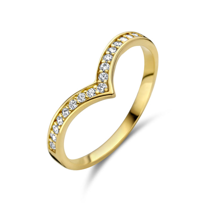 ring with zirconia 14K yellow gold