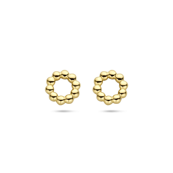 stud earrings circle balls 14K yellow gold