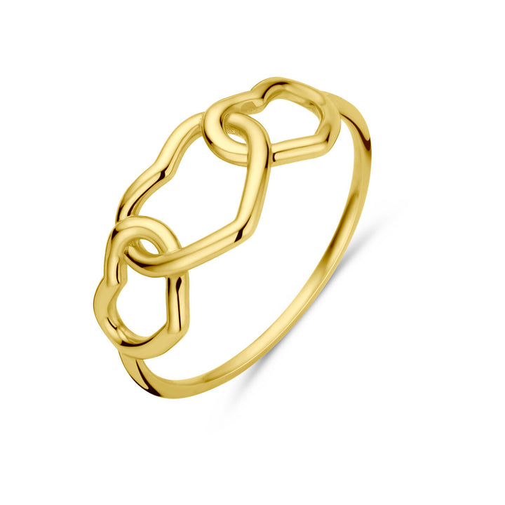 Ring Herzen 14K Gelbgold