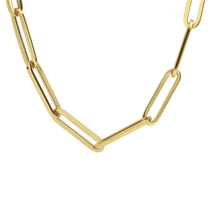 necklace paper clip square tube 6.0 mm 45 cm 14K yellow gold