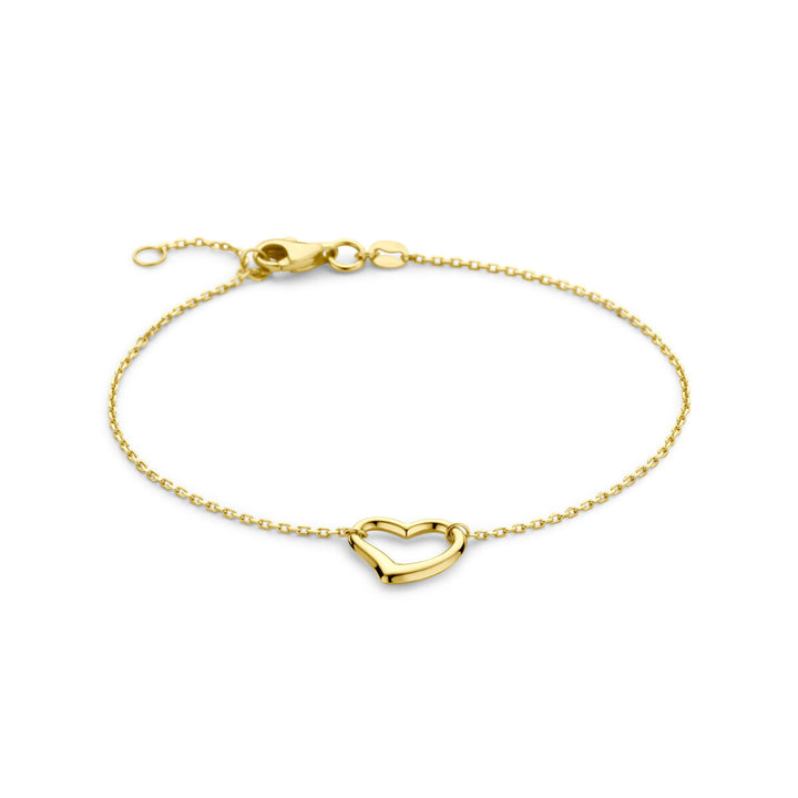 Gold bracelet ladies heart 14K