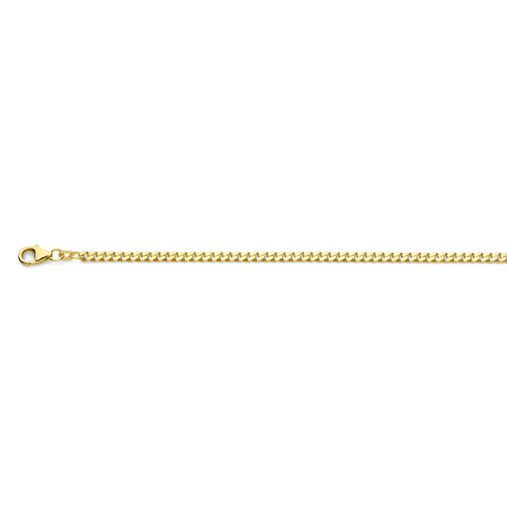Gouden ketting heren - gourmette 4-zijdes geslepen 3,4 mm massief 14K geelgoud