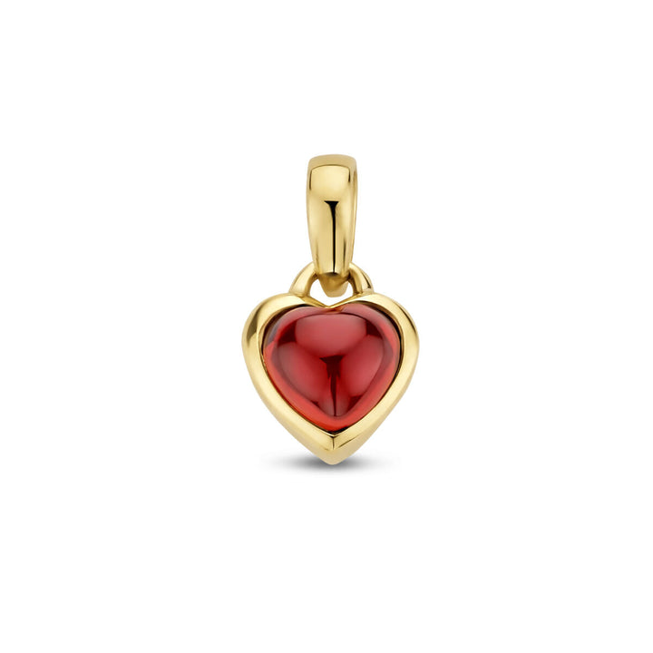 pendant heart garnet 14K yellow gold