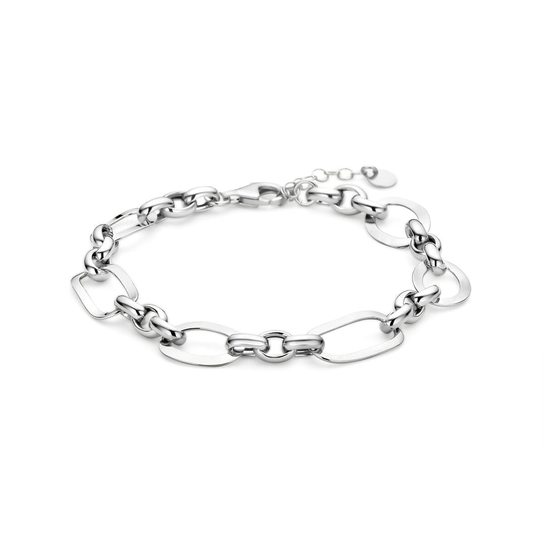 Armband Met Magneet Sluiting 18cm Lengte, Met Een Facet Geslepen Glassteen En Kralen Armband Met Magneet Sluiting 18cm Lengte, Met Een Facet Geslepen Glassteen En Kralen