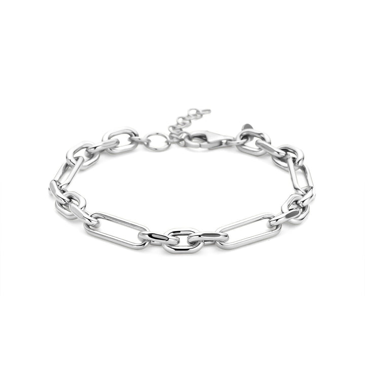 Silver bracelet ladies anchor rhodium plated