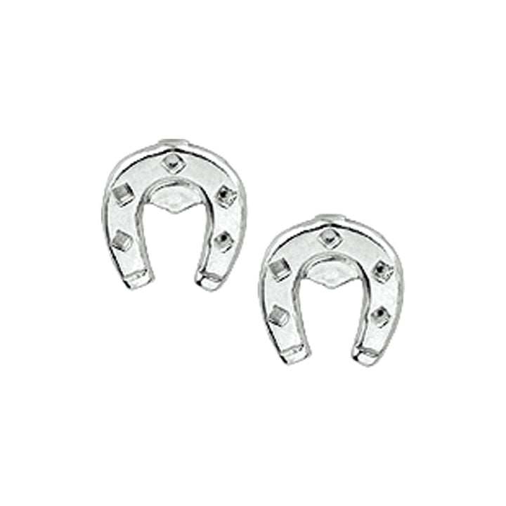 ear studs horseshoe silver white