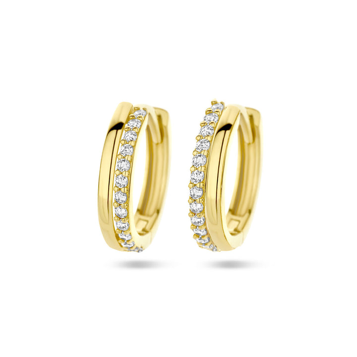 drop earrings zirconia 14K yellow gold