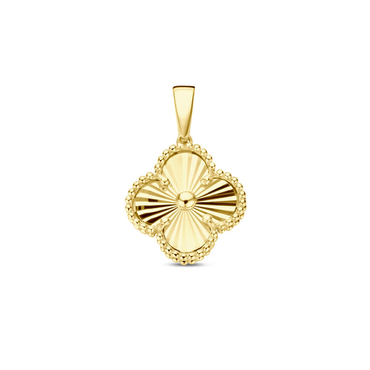 flower pendant diamond-plated 14K yellow gold