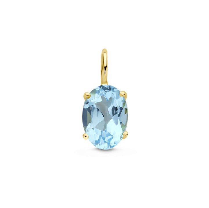 pendant blue topaz 14K yellow gold