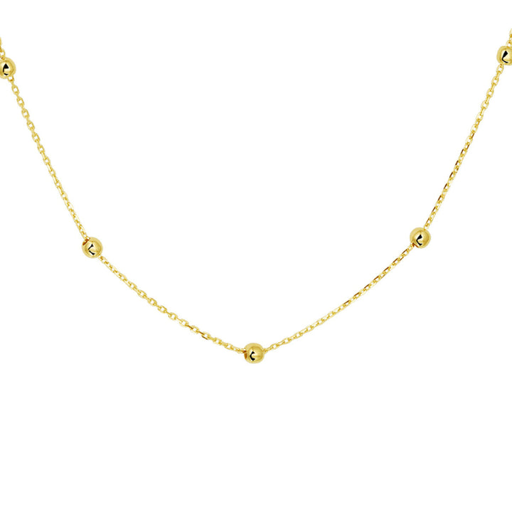 necklace anchor and balls 1.0 mm 42 - 44 - 46 cm 14K yellow gold
