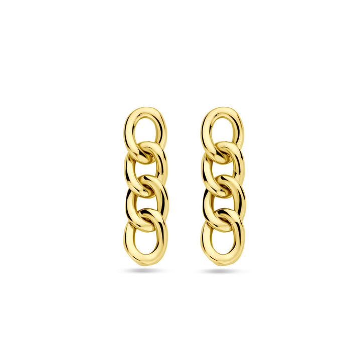 link earrings in 14K yellow gold