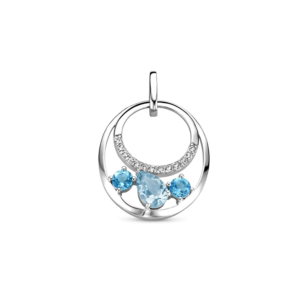 pendant topaz silver rhodium plated