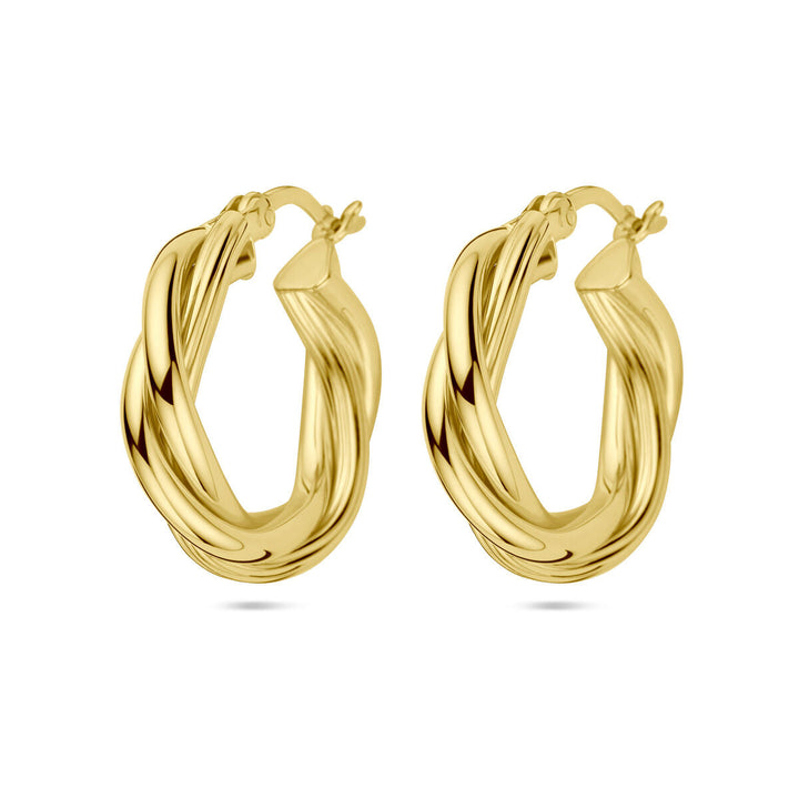 oorringen gedraaid 1 micron zilver verguld (geel)