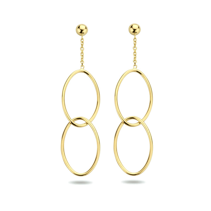 earrings oval 14K yellow gold