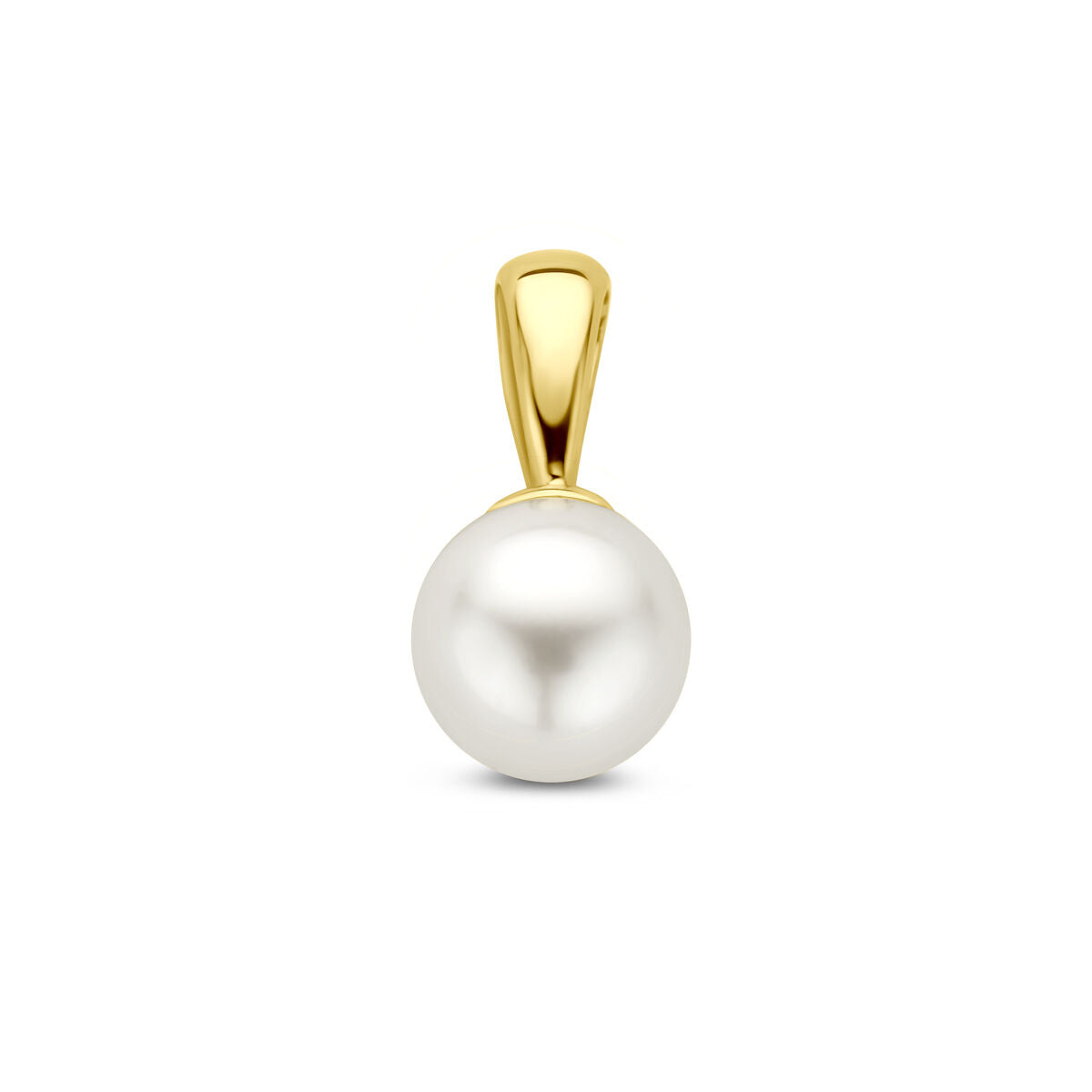 Hanger met een 5,5 mm parel, afgewerkt in 14K geelgoud.