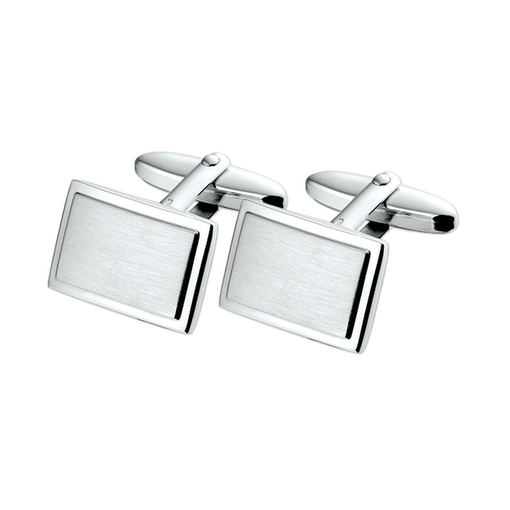 cufflinks polished/matte silver rhodium plated