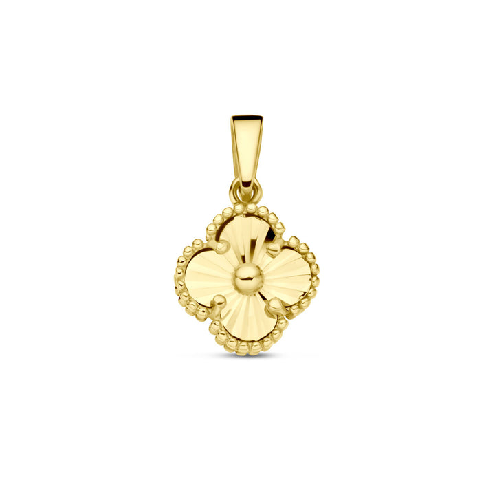 pendant flower diamond-plated 14K yellow gold