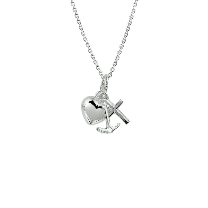 necklace faith, hope and love 41 + 4 cm silver white