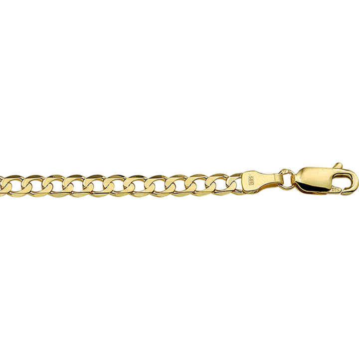 Gold chain men - gourmette 6-sided cut 3.9 mm 14K