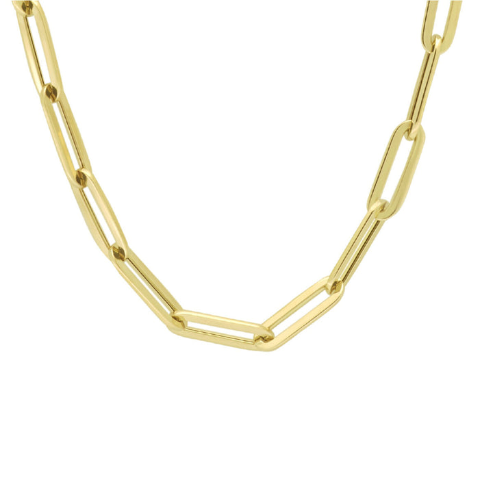 necklace paper clip flat tube 5.0 mm 45 cm 14K yellow gold