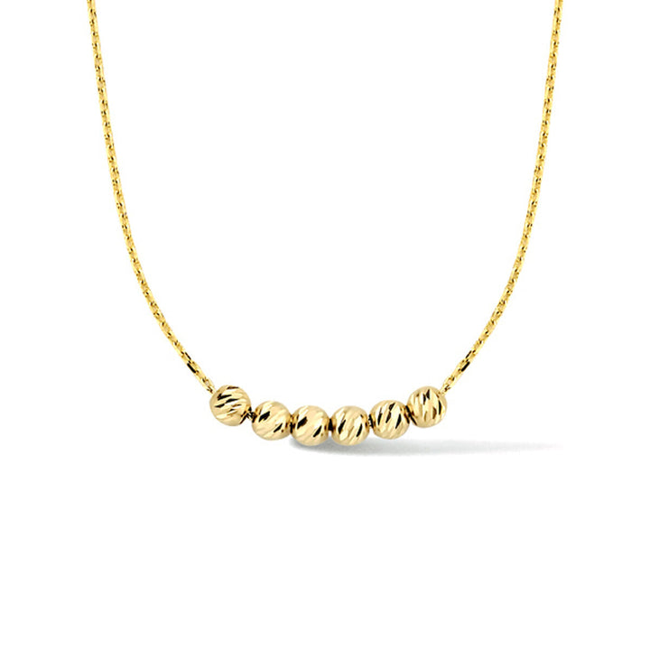 necklace balls diamond-plated 0.9 mm 40 + 4 cm 14K yellow gold