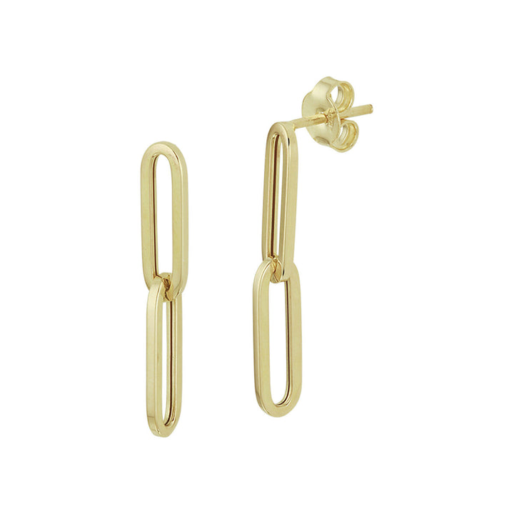 paperclip earrings 14K yellow gold