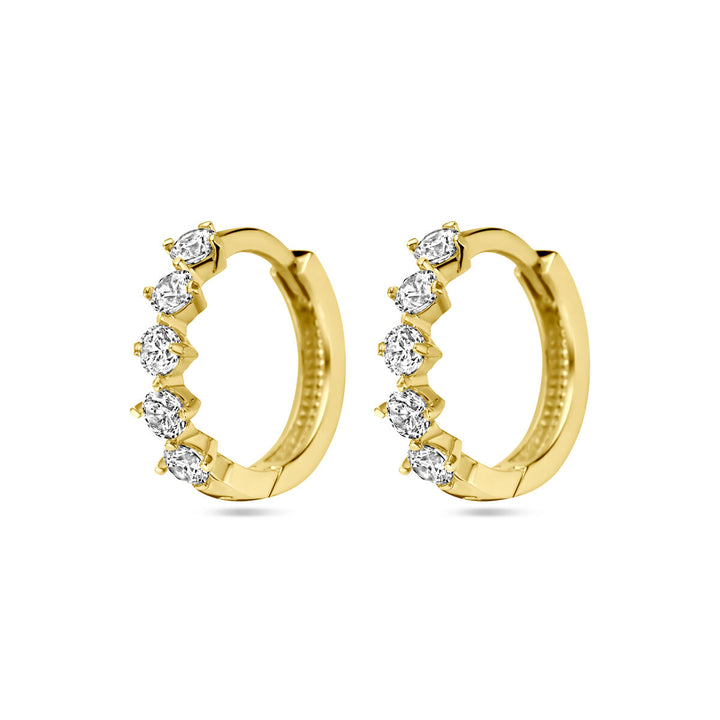 drop earrings zirconia 14K yellow gold