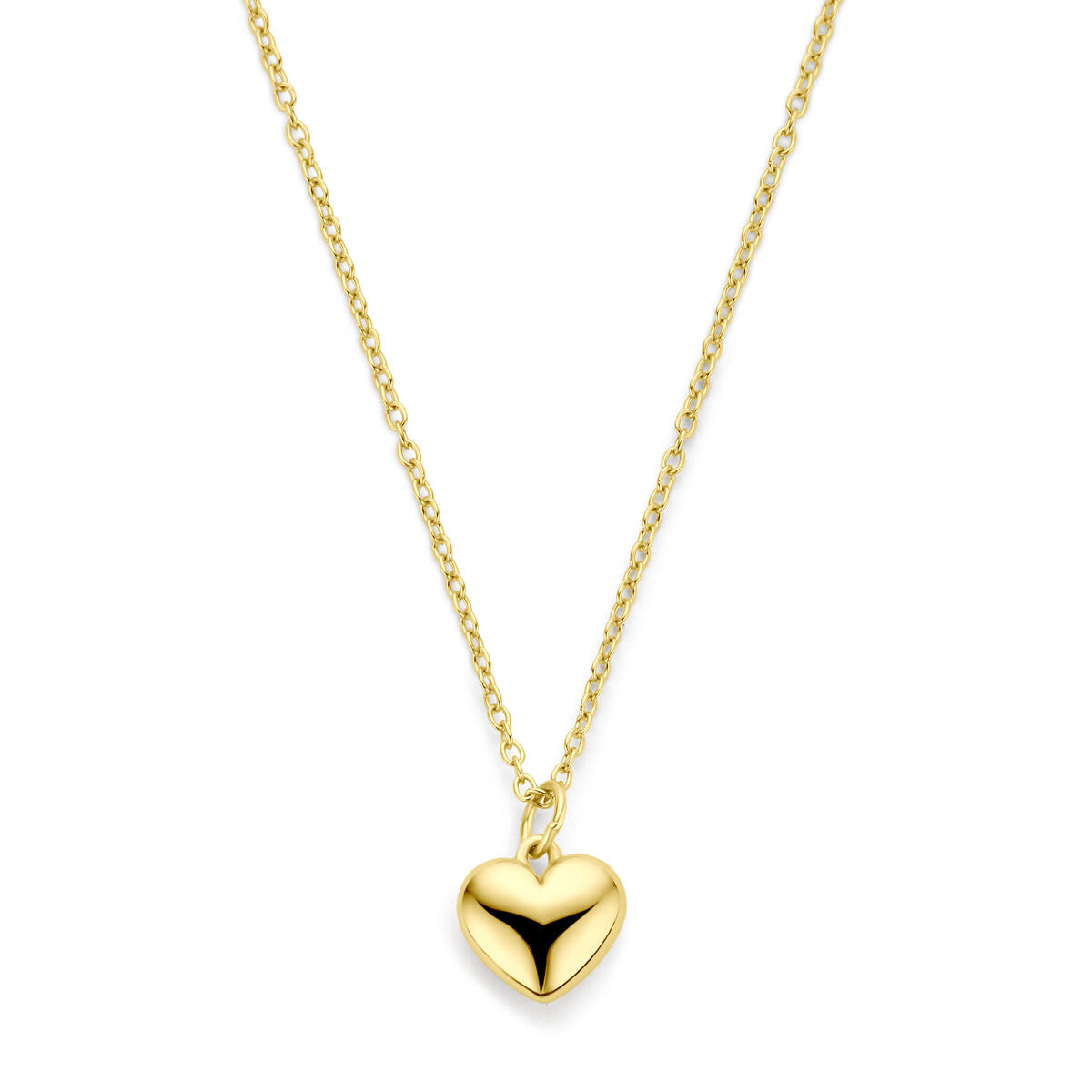 Collier met een verguld hartje, verstelbare lengte van 41 tot 45 cm, fijne schakelketting.