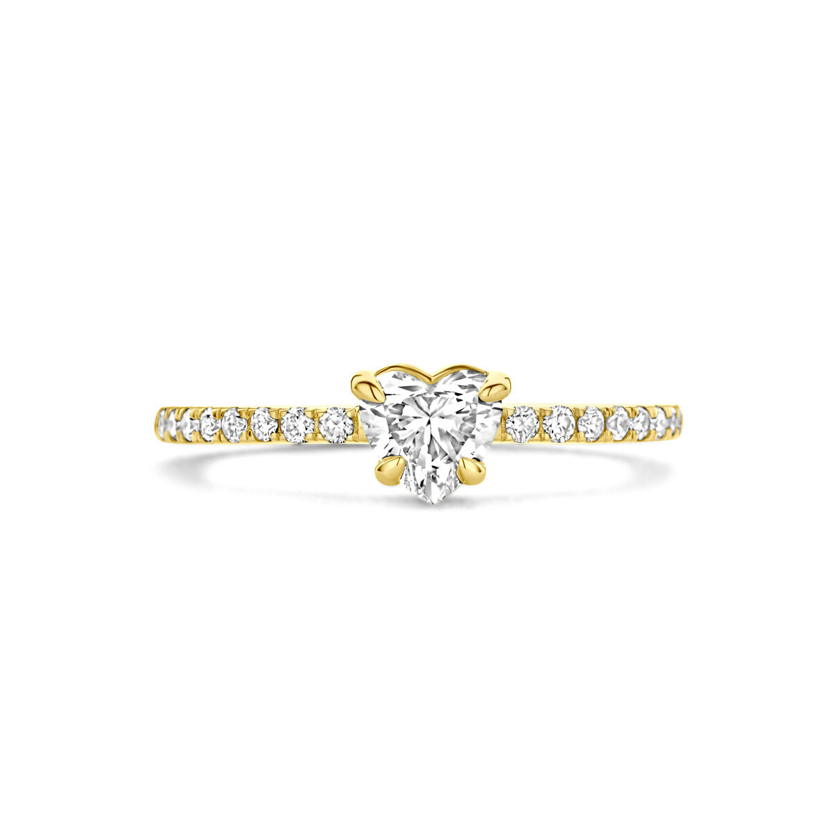 ring lab grown diamant 0.665ct h si 14K geelgoud