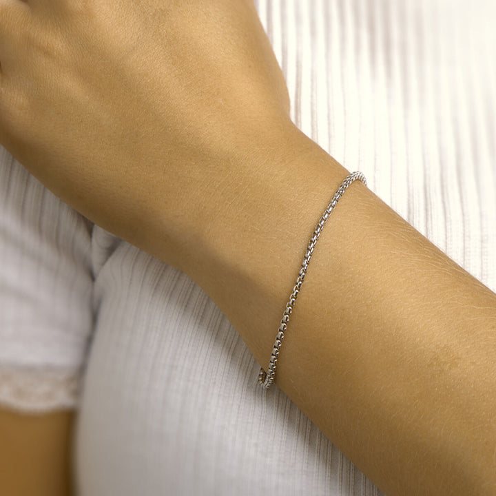 Gouden armband dames venetiaans bol 14K witgoud