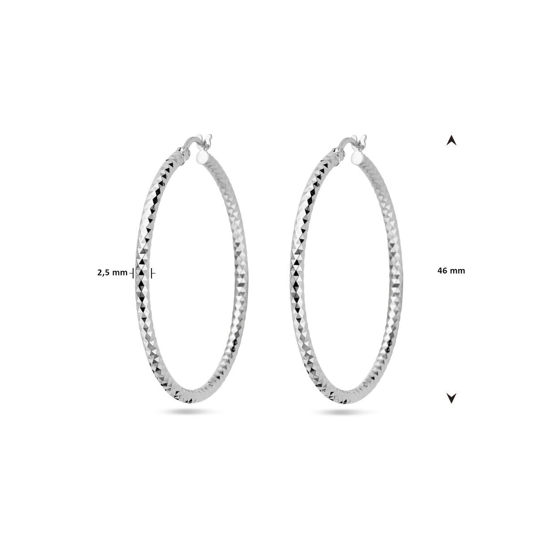 Ohrringe 2,5 mm Rundrohr diamantiert Silber rhodiniert